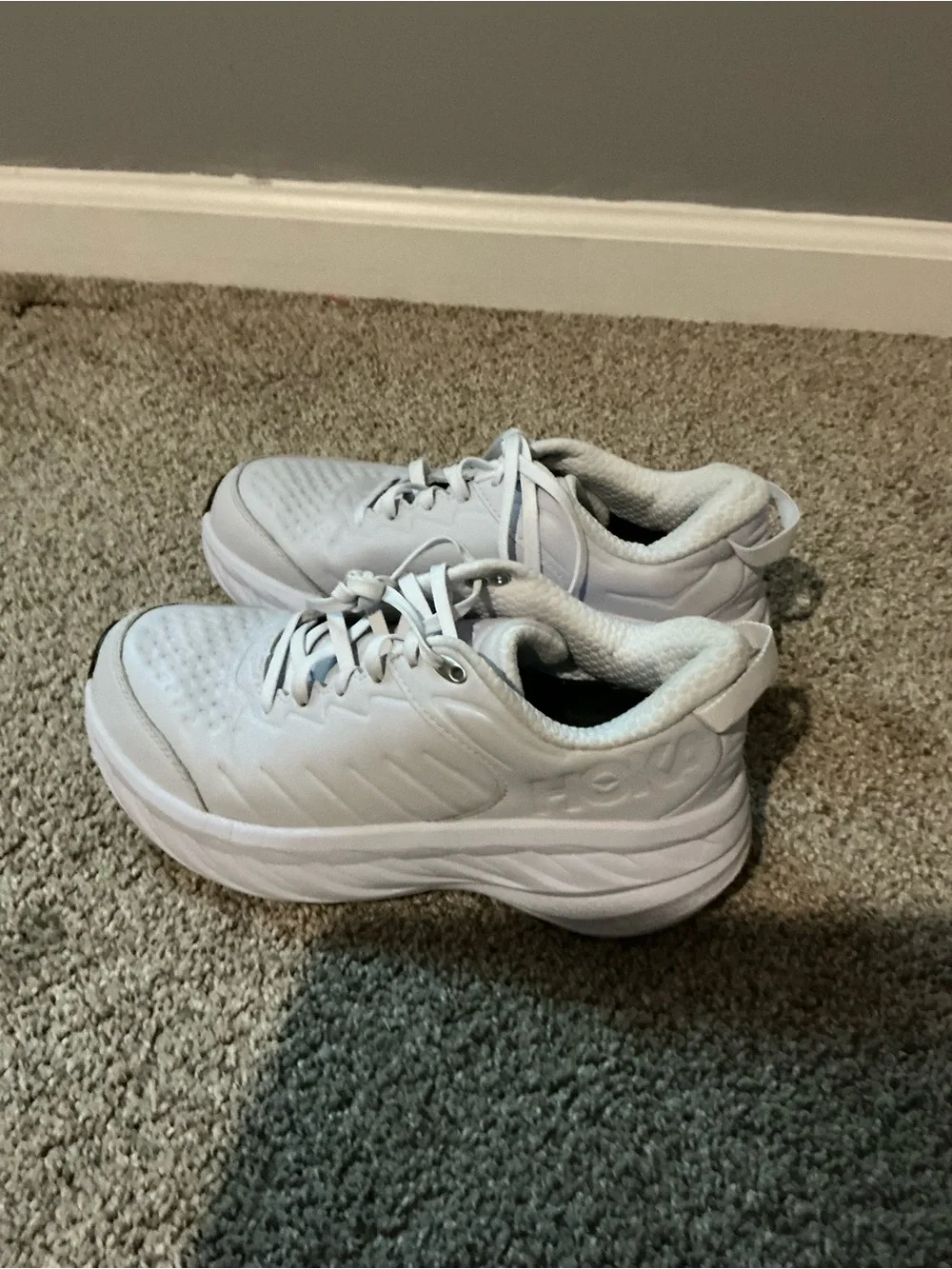 Hoka One One Women's  The Rundown White Cushioned Athletic Sneakers